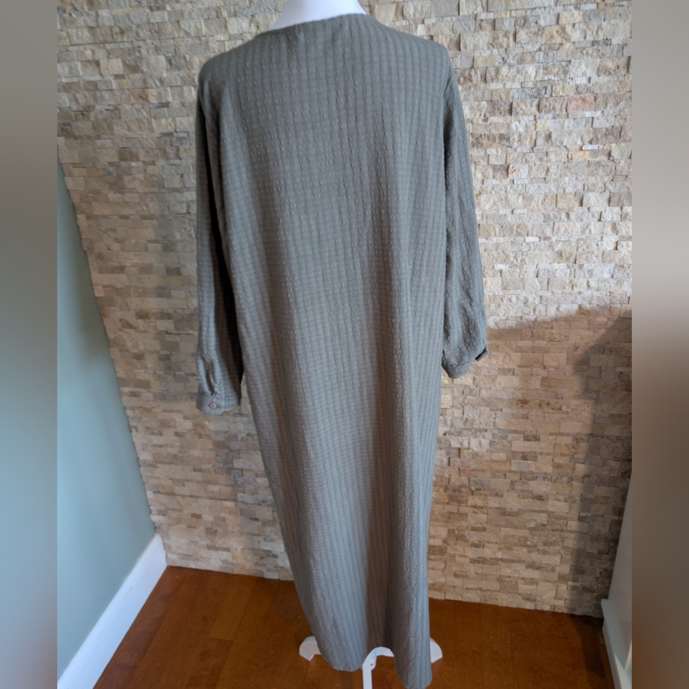 Solika Solene Shirtdress Green Modest Kaftan Granola Prairie Minimalist Sz M image 4